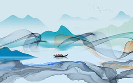 线条中式山水 tif文件分层