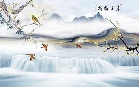中式现代山水画 TIF分层图