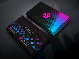 黑色渐变效果高端名片设计模板