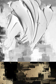 浮雕抽象金色油漆笔刷玄关装饰画