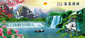 山水瀑布