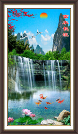 竖幅山水画