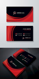 高端红色简约大气商务名片模板