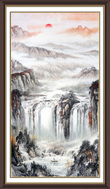 竖幅山水画