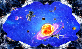 浩瀚银河星空地板地画