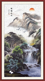 竖幅山水画