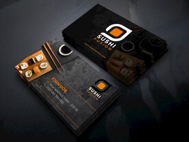 日式餐厅料理寿司店名片设计模板