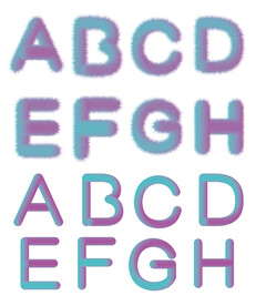 渐变毛绒字母