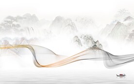 大气客厅山水 tif分层画 