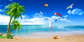 阳光沙滩椰子树