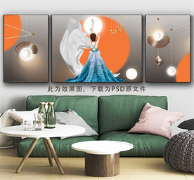 三联画 美女装饰画