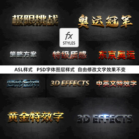重金属炫酷质感特效字PSD模板