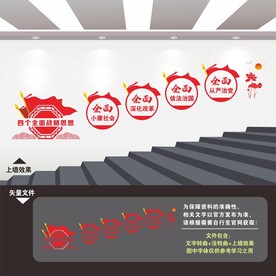 党建楼梯楼道文化墙