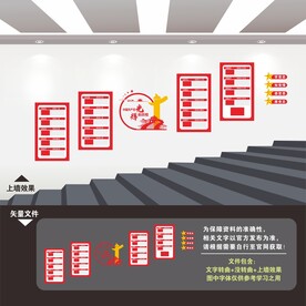 党史党的光辉历程楼梯楼道文化墙