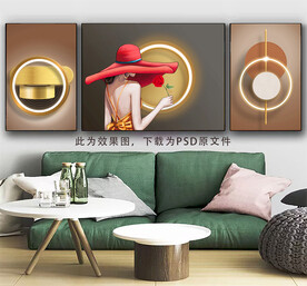 三联画 美女装饰画