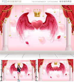 网红天使翅膀背景墙