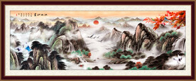 云雾山水画