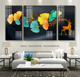 现代简约卧室背景画装饰画三联画