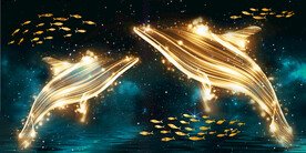 晶瓷画 抽象画 鲸鱼