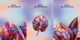 晶瓷画 抽象画 炫彩植物 树叶