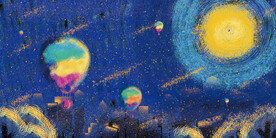 晶瓷画 抽象画 星空夜晚