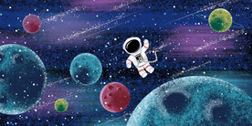 晶瓷画 宇宙星空 宇航员