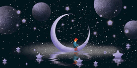 晶瓷画 抽象画 星空夜晚