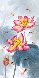 高端九鱼荷花