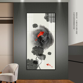 水墨玄关装饰画家和万事兴挂画