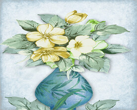 晶瓷画 花瓶