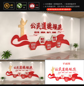 公民道德规范文化墙