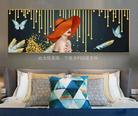 美女人物床头画