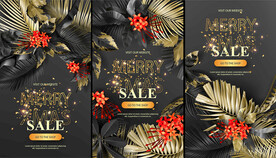 圣诞节圣诞老人礼物新年元旦贺卡