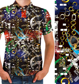 大牌男装数码印花 分层