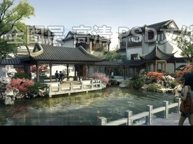 古建湖石水池