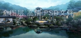 别墅石头水景