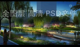 河道景观夜景