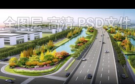 秋景道路绿化