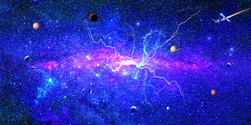 闪电星空