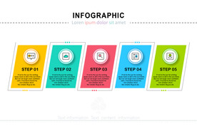 商务企业PPT五个分项信息图表