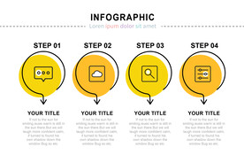 商务PPT四个分项信息图表流程