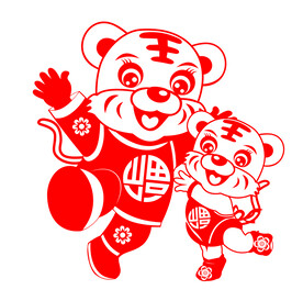 虎年窗花剪纸