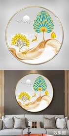 新中式发财树装饰画