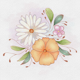 手绘水彩小清新花卉