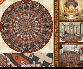 圆形抽象印花装饰图案设计