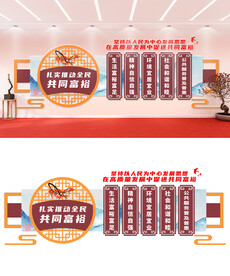 共同富裕标语文化墙设计