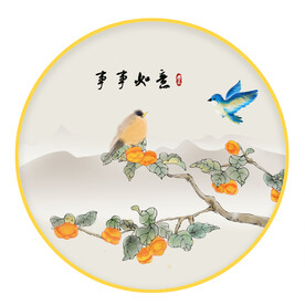 圆形画事事如意