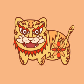 手绘卡通虎