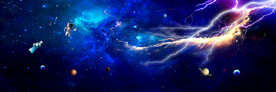 闪电星空