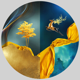 装饰画 抽象画 麋鹿